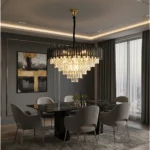 نجف مودرن غطاء اسود مع ذهبي E14*15L مقاس 80 سم