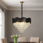 نجف مودرن غطاء اسود مع ذهبي E14*9L مقاس 60 سم