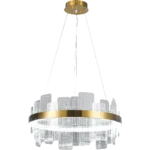 ⁦ثريا كرافت شلندر مودرن زيتي مع لون الانارة 3اضاءات جميلة قطر 60 سم⁩ - الصورة ⁦2⁩