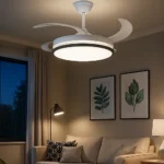 نجف مروحة ابيض لون الانارة 3اضاءات (75 واط ) قطر 50 سم