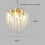 ⁦نجف مودرن العرض450 ذهبي مع شفاف E14*6L مقاس 450 ملم⁩ - الصورة ⁦3⁩