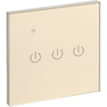 ⁦مفتاح ثلاثي غطاء ذهبي ذكي تحكم عن بعد Wifi سهل الاستخدام يعمل باللمس تحكم بالجوال متوافق مع اليكسا وجوجل هوم توفل⁩ - الصورة ⁦2⁩