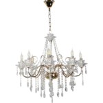 ⁦نجف مودرن شمعدان ذهبي + فضيE14*8⁩ - الصورة ⁦2⁩