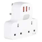 ⁦توصيلة قابس جداري افياش ثلاثي 2 مع مدخل 2USB +Type-C توفل⁩ - الصورة ⁦3⁩