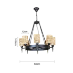 ⁦علاقي مودرن اسود E27*8⁩ - الصورة ⁦3⁩