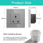 ⁦فيش جداري 13 امبير جرافيتي ذكي تحكم عن بعد WiFi سهل الاستخدام يعمل باللمس تحكم بالجوال متوافق مع اليكسا وجوجل هوم توفل⁩ - الصورة ⁦2⁩