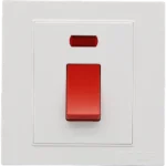 ⁦مفتاح مكيف مربع 45 امبير طقة حمراء لون ابيض ساده توفل⁩ - الصورة ⁦2⁩