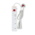 ⁦توصيلة 4 مداخل افياش طول السلك 5 متر لون الغطاء ابيض توفل⁩ - الصورة ⁦3⁩