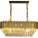 ⁦نجف كريستالي مودرن ذهبي حجم 300*800 ملم و قاعدة لمبة E14*10⁩ - الصورة ⁦3⁩