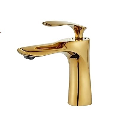 download خلاط مغسلة قصير لون ذهبي مقاوم للصدأ - الصورة 1