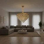 نجف مودرن ذهبي E14*22 قطر 100 سم