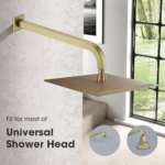 ذراع دش مطري جداري مربع ذهبي 40 سم- مقاسات متعددة