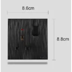 ⁦فيش ثلاثي مع مفتاح 13 امبير لون اسود بيانو بلاتيني⁩ - الصورة ⁦4⁩