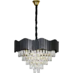 ⁦نجف مودرن غطاء اسود مع ذهبي E14*9L مقاس 60 سم⁩ - الصورة ⁦2⁩