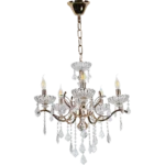 ⁦نجف مودرن شمعدان ذهبي + فضيE14*5⁩ - الصورة ⁦2⁩