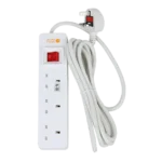 ⁦توصيلة 3 مداخل افياش طول السلك 3 متر لون الغطاء ابيض توفل⁩ - الصورة ⁦2⁩