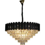 ⁦نجف مودرن غطاء اسود مع ذهبي 800 E14*15⁩ - الصورة ⁦3⁩