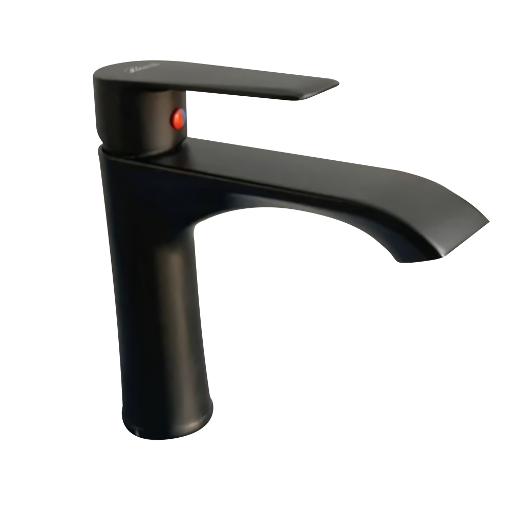 hLzw1Ti2KImzWujP6LZBrnTmzVpsTy33PPEf35l8 خلاط مغسلة أسود قصير مقاوم للصدأ - الصورة 1