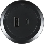 راس فيش مجرى دائري اسود USB مع TYPE-C توفل