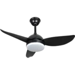 ⁦مروحة سقف مودرن باللون الأسود بإضاءة 3 اللوان متعددة LED وريموت كنترول⁩ - الصورة ⁦3⁩