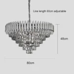 ⁦نجف مودرن فضي قطر 80 سم E14⁩ - الصورة ⁦5⁩