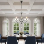 نجف مودرن شمعدان فضي مع شفاف E14*3