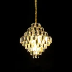 ⁦نجف علاقي كريستال ذهبي قطر 60 سم E14⁩ - الصورة ⁦3⁩