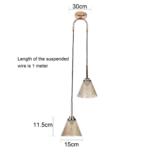 ⁦علاقي مودرن ذهبي E27*2L مجوز⁩ - الصورة ⁦3⁩