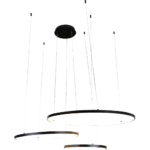 نجف مودرن 3حلقات اسود لون الانارة اصفر 75 واط ثلاثي