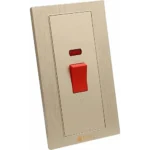 مفتاح مكيف مستطيل 45 امبير طقة حمراء لون ذهبي ملكي توفل