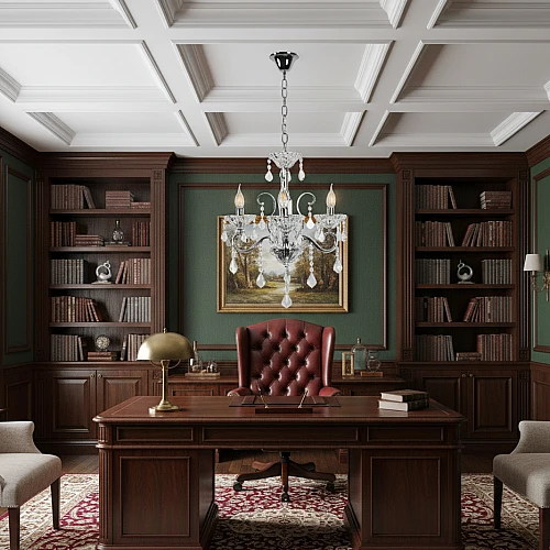 kMAamnM4TnACGcqe5FO3HeJ8wuum2j-500x500 نجف مودرن شمعدان فضي مع شفاف E14*3 - الصورة 1