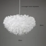 ⁦نجف مودرن لون الشكل ابيض تصميم يجمع بين الاناقة والأصالة E27*3 اضائه جميلة وهادئة. مقاس 60 سم⁩ - الصورة ⁦6⁩