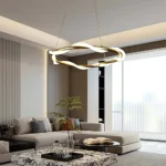 نجف مودرن زيتي لون الانارة اصفر 36 واط قطر 80 سم