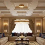 نجف مودرن ذهبي لون الانارة 3 اضاءات 115 واط مقاس 800 ملم