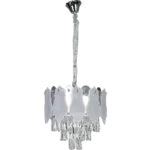 ⁦نجف مودرن فضي E14*5L قطر 40 سم⁩ - الصورة ⁦2⁩