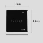 ⁦مفتاح ثلاثي غطاء اسود ذكي تحكم عن بعد Wifi سهل الاستخدام يعمل باللمس تحكم بالجوال متوافق مع اليكسا وجوجل هوم توفل⁩ - الصورة ⁦3⁩