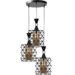 ⁦علاقي مودرن اسود E27*3⁩ - الصورة ⁦2⁩