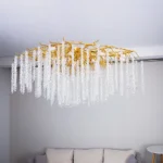 نجف مودرن العرض 1.60 متر ذهبي مع شفاف E14*16L مقاس 1600 ملم (تُضاف رسوم الأوزان الثقيلة)