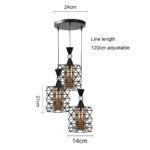 ⁦علاقي مودرن اسود E27*3⁩ - الصورة ⁦3⁩