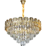 ⁦نجف مودرن ذهبي E14*9 مقاس 600 ملم⁩ - الصورة ⁦2⁩