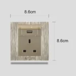 ⁦فيش ثلاثي مع منفذ يو اس بي USB لون ذهبي ملكي توفل⁩ - الصورة ⁦2⁩