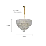 ⁦نجف مودرن ذهبي E14*9L قطر 600 ملم⁩ - الصورة ⁦2⁩