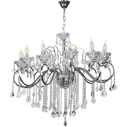 prv8ldMeFAMJJXHwbAPUSNO66tSPQVJ0QiPgeSRoYH-500x500h نجف مودرن شمعدان فضي مع شفاف E14*12 - الصورة 1