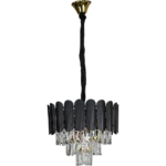 ⁦نجف مودرن غطاء اسود مع ذهبي 400 E14*5⁩ - الصورة ⁦2⁩