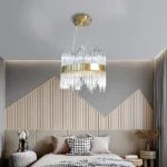 ⁦نجفة مودرن زيتي لون الانارة 3 اضاءات ساحرة قطر 400YAB+3 ملم⁩ - الصورة ⁦3⁩