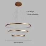 ⁦نجف مودرن ذهبي لون الانارة اصفر 400*600*800 75 واط⁩ - الصورة ⁦4⁩