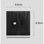 ⁦فيش منفذ هاتف تليفون مع دش لون اسود بيانو بلاتيني⁩ - الصورة ⁦3⁩