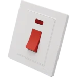 مفتاح مكيف مربع 45 امبير طقة حمراء لون ابيض ساده توفل