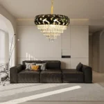 نجف مودرن ذهبي E14*9L قطر 60 سم