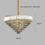 ⁦نجف مودرن ابيض مع ذهبي E14 80 سم⁩ - الصورة ⁦3⁩